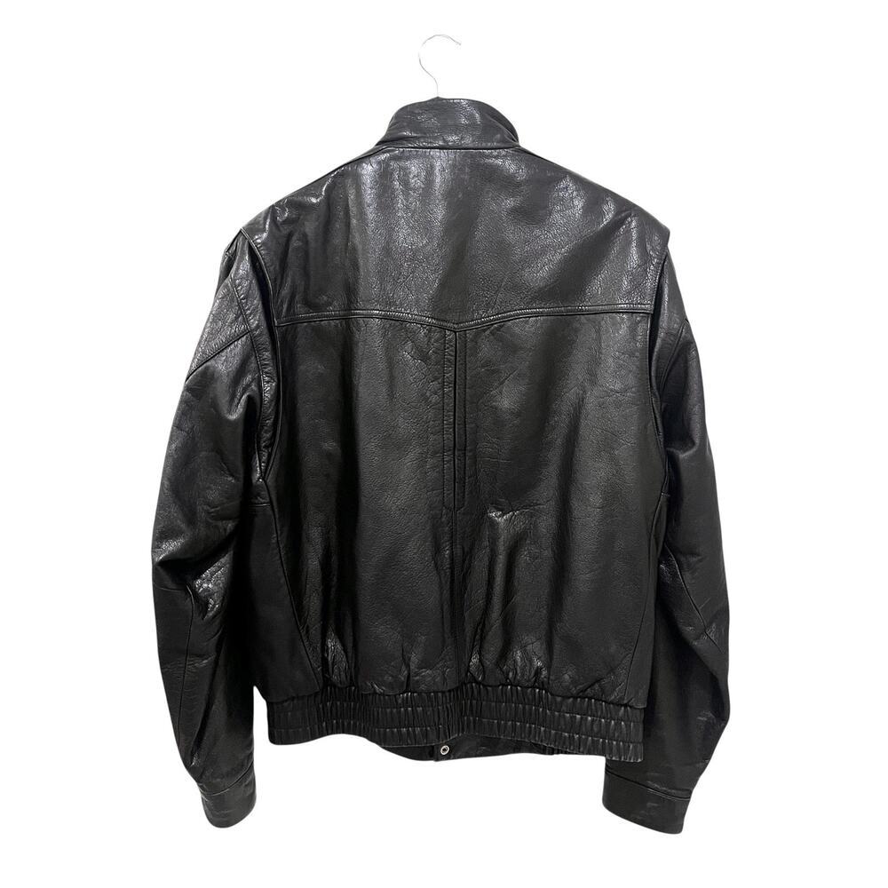 Reed Jacket Mens 40 Dark Brown Leather Bomber Full Zip Stand Collar Lined - Picture 2 of 10